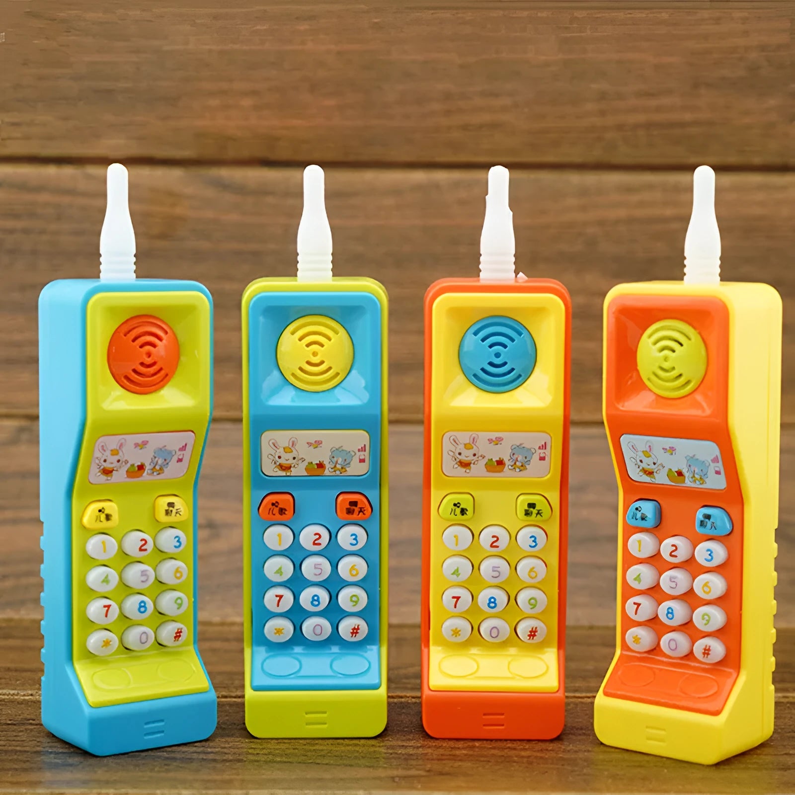 Children's educational toy with sound and light features in cartoon animal design for 3-year-olds
