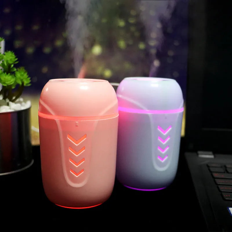 Portable car humidifier with columnar shape and aromatherapy function in blue colour