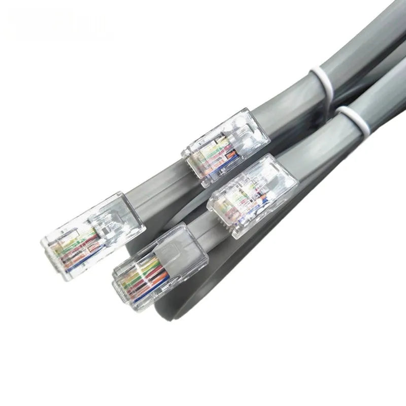 Silver grey CAT6 network cable with RJ-45 connectors, 2 m length