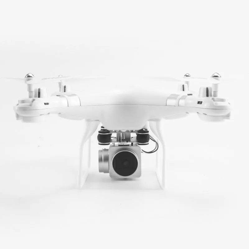 Black, red, or white alloy aerial photography drone with remote control handle, shown in flight.
