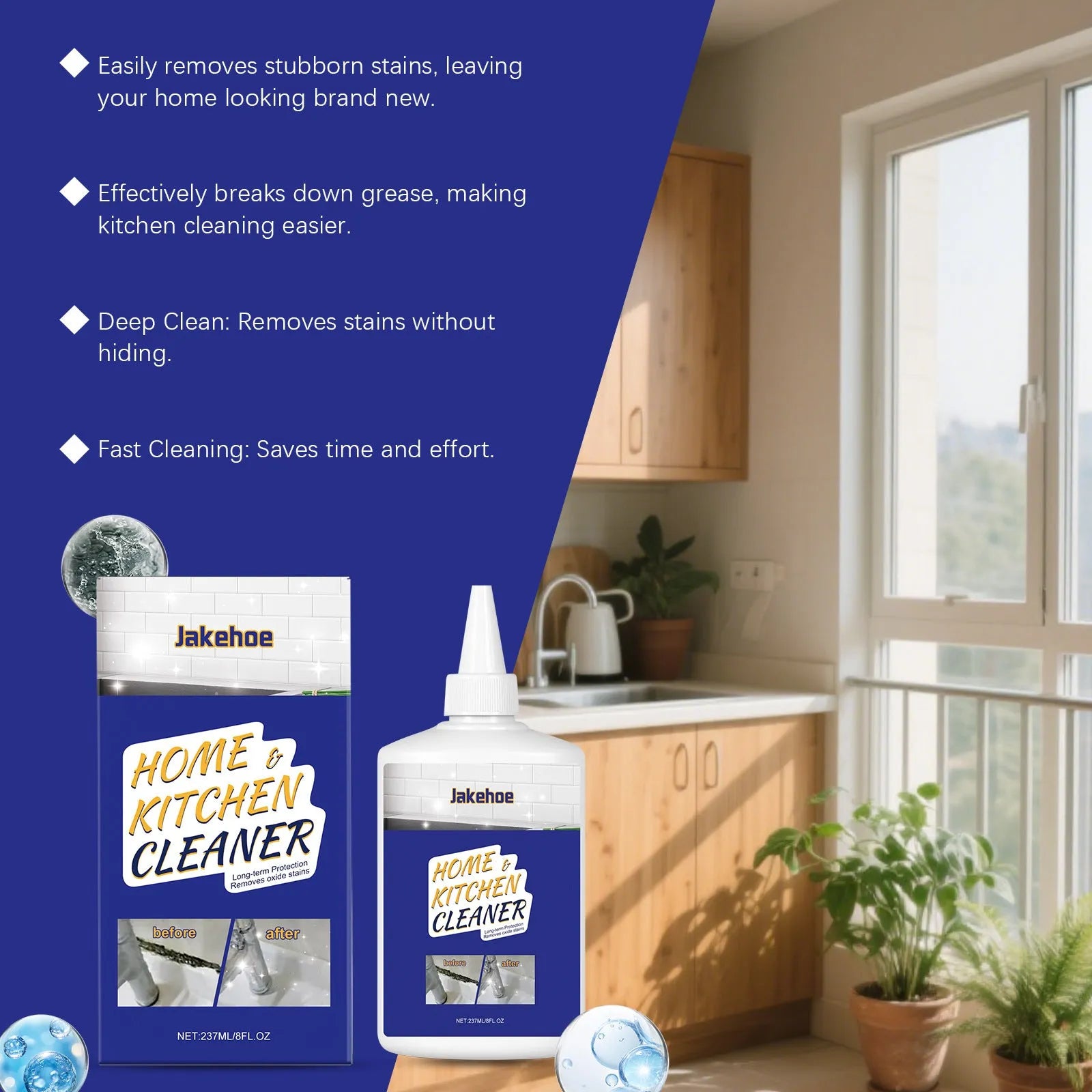 A 237ml tube of thick, multi-purpose decontamination gel for kitchen and bathroom cleaning.