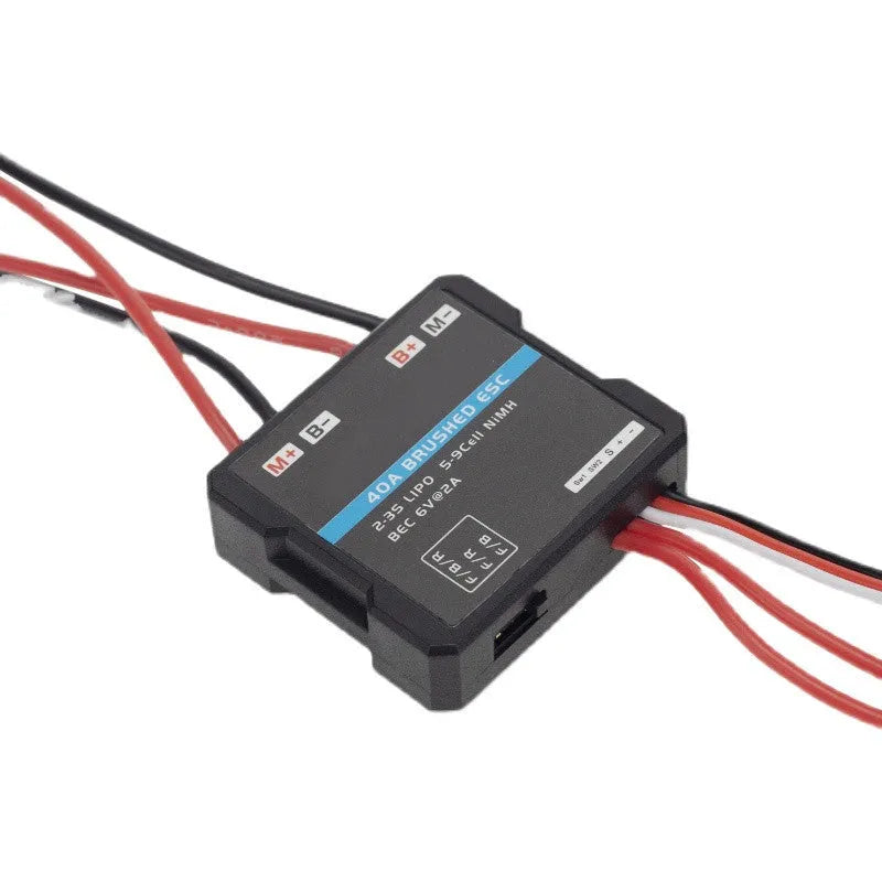 40A miniature brushed electric speed controller with adjustable climbing mode for RC vehicles
