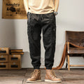 Men's cotton harem overalls with tapered ankle band in black, coffee, khaki and peacock green colours
