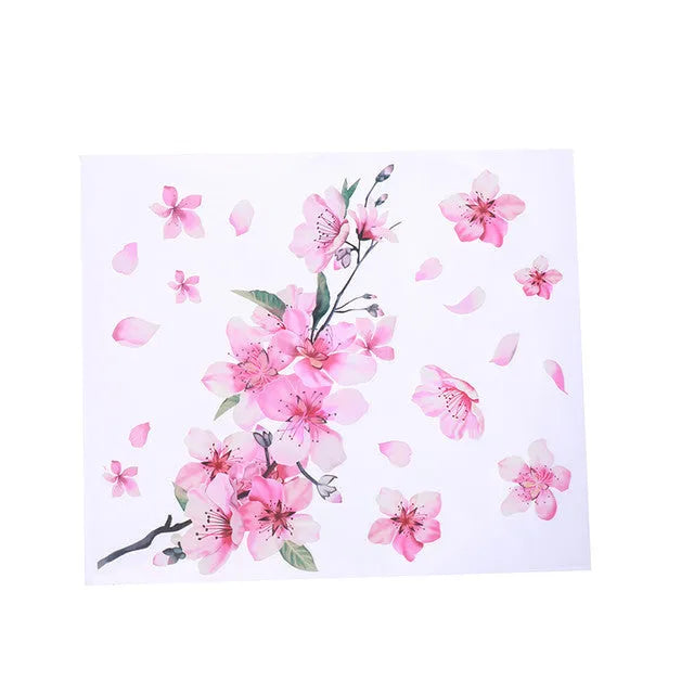 PVC cherry blossom car vinyl sticker in two size options for vehicle decoration.