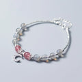 Handmade natural moonstone bracelet with crescent moon charm on adjustable chain