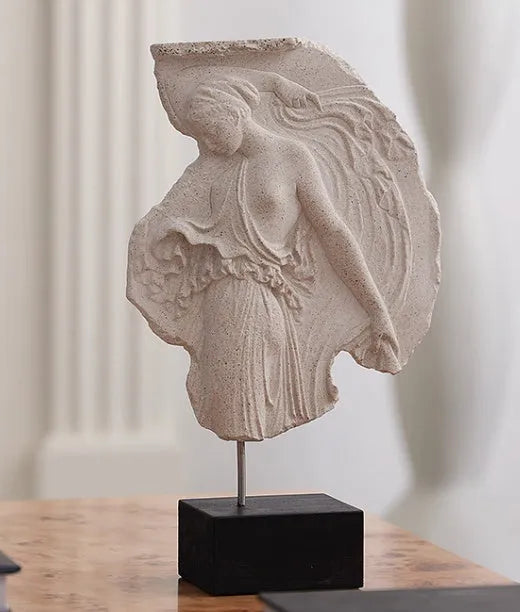 Wine goddess resin sculpture ornament 35cm tall on a shelf