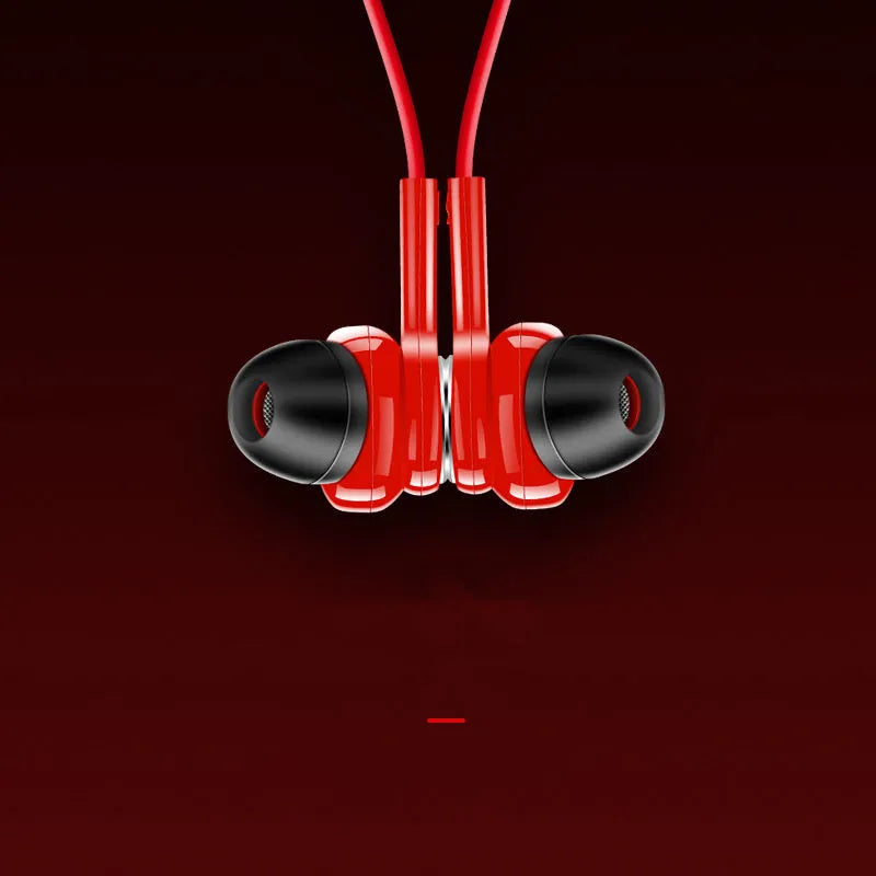 G03 neckband sports Bluetooth earphones in black, red, or white colours showing neckband design
