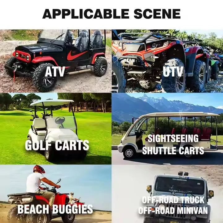 Bluetooth audio belt for golf cart and ATV with 34 inch plastic housing and dual speaker setup