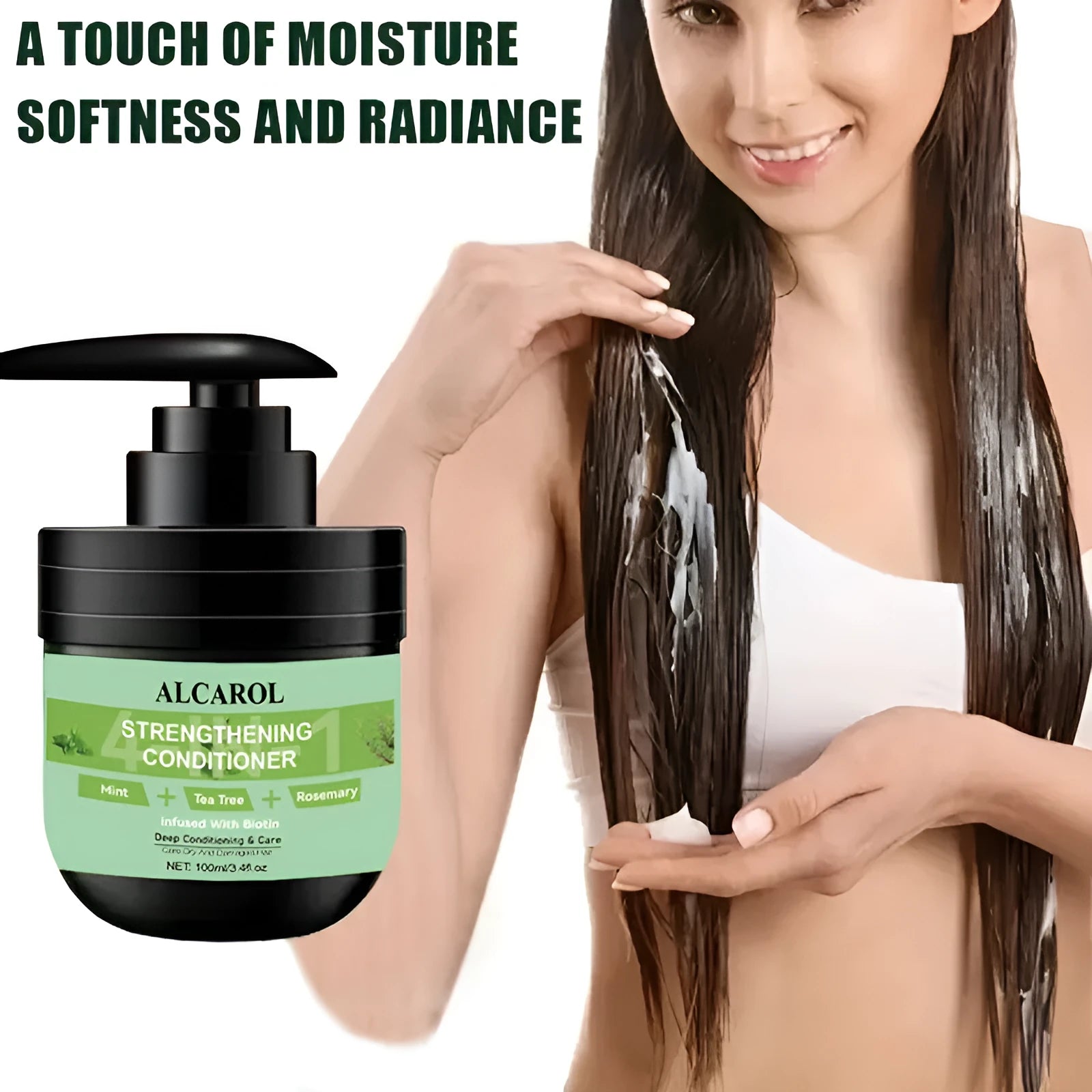 100ml bottle of Rosemary Conditioner Smooth and Refreshing for reducing hair breakage and improving hair toughness