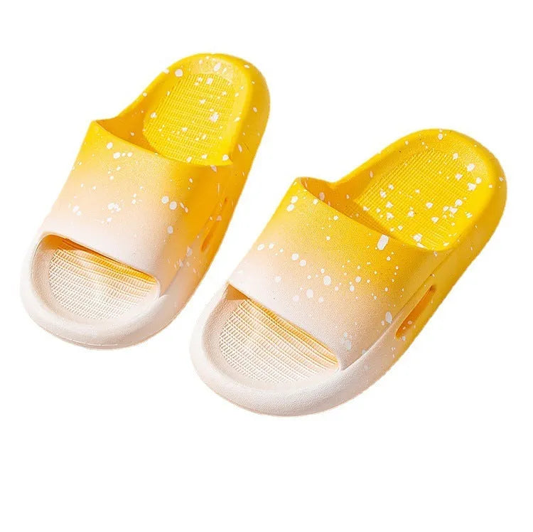 Summer gradient PVC slippers for boys and girls, non-slip sole, breathable open design in gradient blue