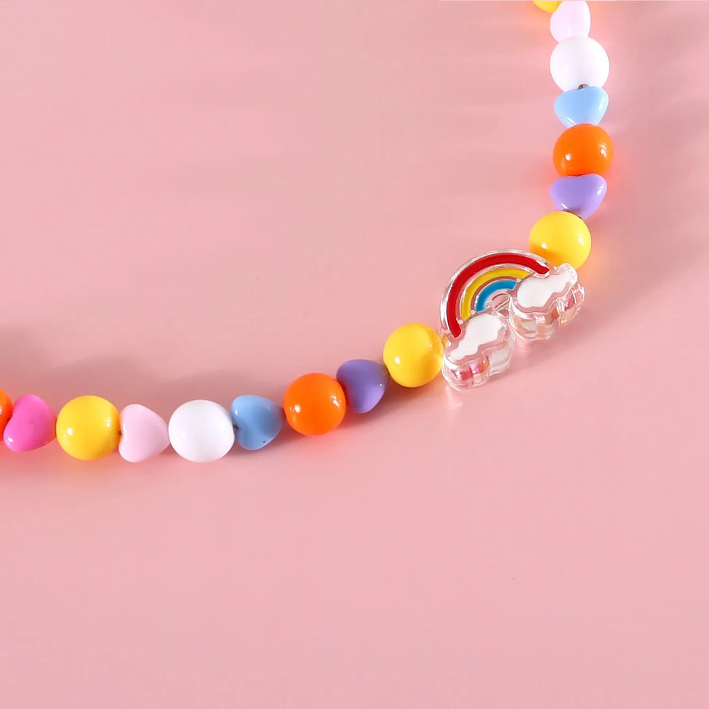 Colourful plastic bead pet necklace with adjustable sizing for cats and dogs