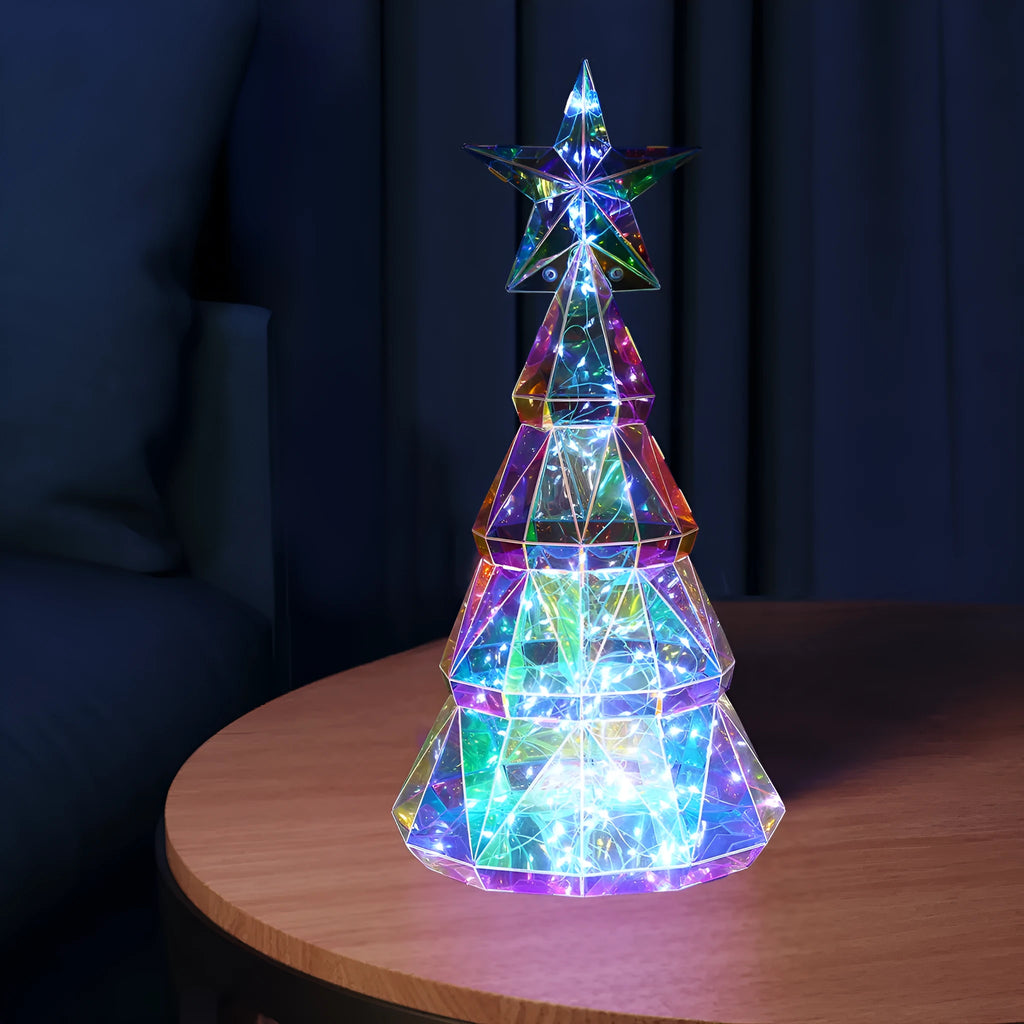 Colourful cartoon Christmas tree light decoration measuring 14.5cm x 4.8cm x 20cm