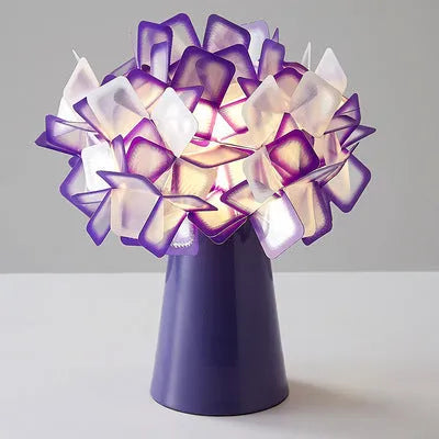 Nordic bedside table lamp in five colour options showing three light temperature settings