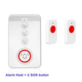 White elderly emergency alert device with wireless buzzer and three emergency buttons for home safety