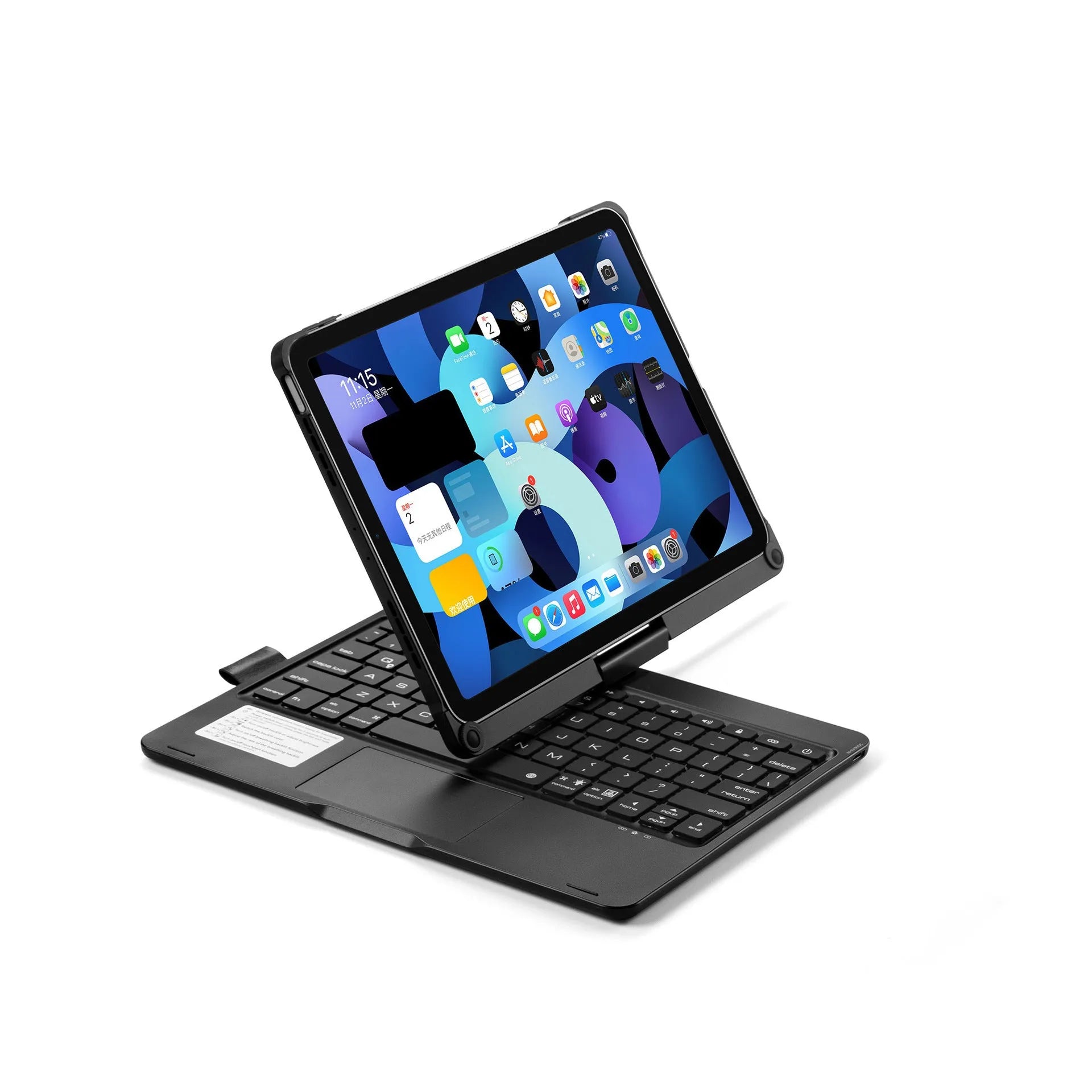 Rotating Bluetooth keyboard with backlight for iPad Pro 11 and iPad Air tablets