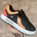Men's white and accent colour casual shoes with round toe and artificial PU upper