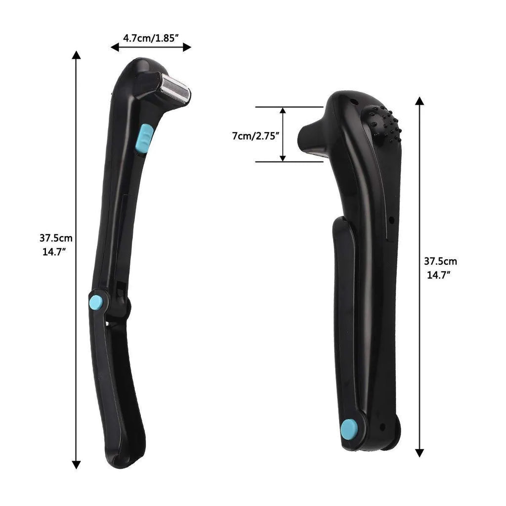 Black folding hair back body electric shaver with compact design for portable grooming
