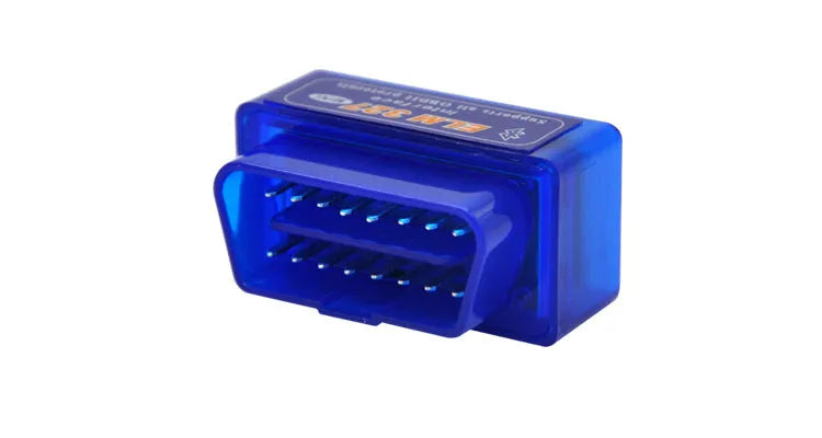 Small ELM327 Bluetooth OBD2 car diagnostic scanner with connector for vehicle fault code reading