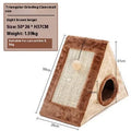 Triangular cat bed with integrated sisal scratching surface in grey and white colour option
