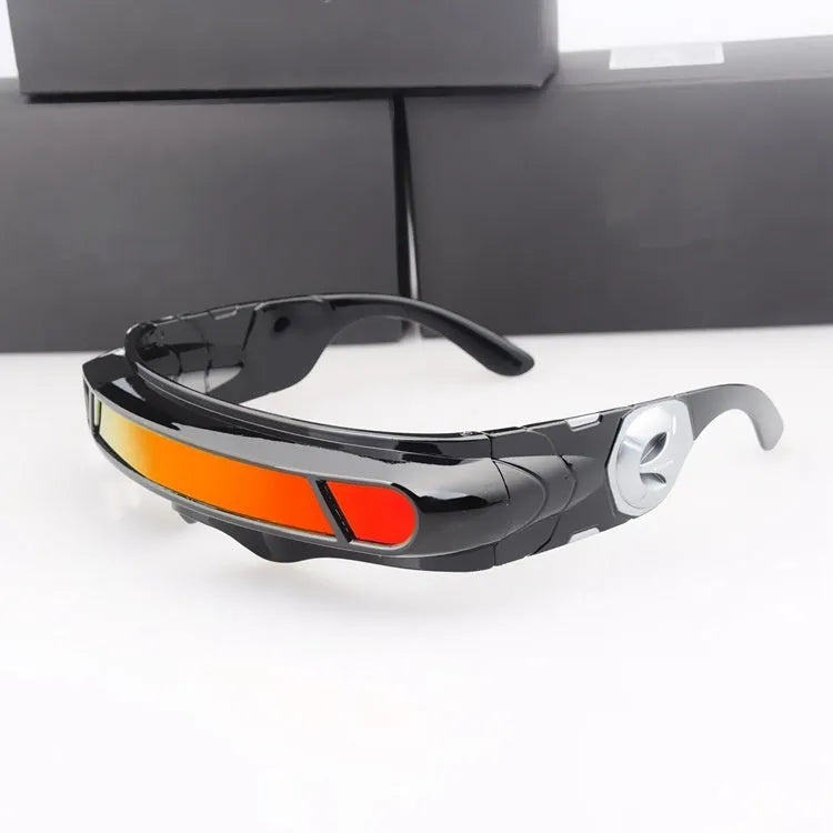 Black PC frame polarised sports sunglasses with colour film lenses in three mercury colour options
