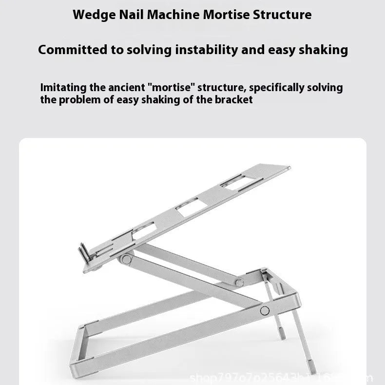 Super light aluminium alloy folding notebook cooling rack with cooling function in 270x210x18mm size