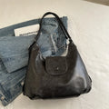 Women's PU leather single shoulder bag in horizontal rectangular shape with large capacity for daily commuting