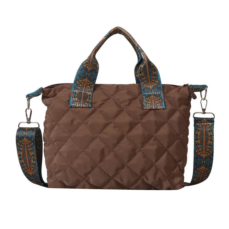 Soft Oxford cloth shoulder messenger bag in urban simplicity style with single strap and sandwich pocket exterior