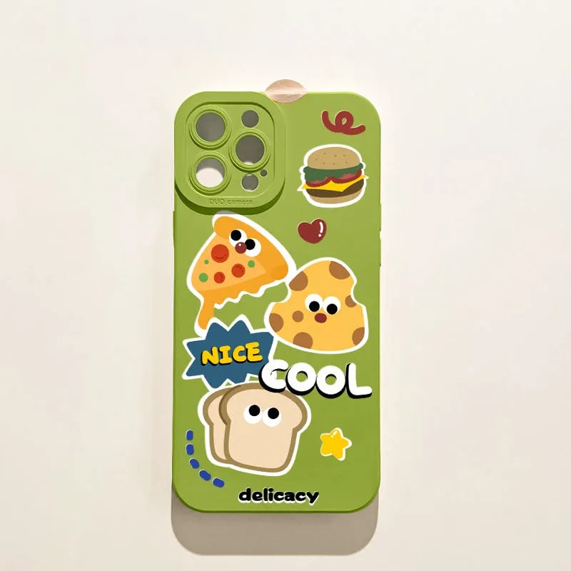 Cartoon cute animal printed TPU phone case for iPhone, anti-drop, flower panda design