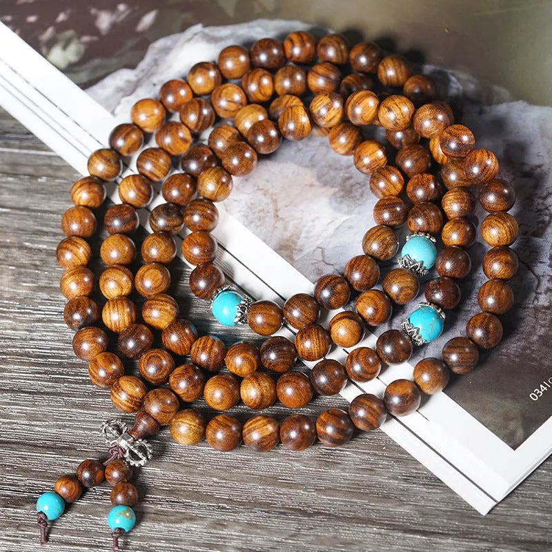 108 bead hand-polished lvzhu stone bracelet with 5-6mm beads, unisex geometric shape, handmade