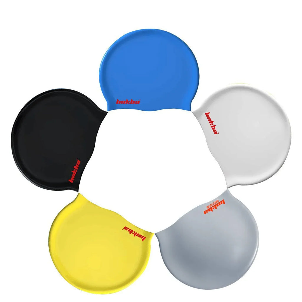 Silicone swimming cap with waterproof earmuffs in multiple colours