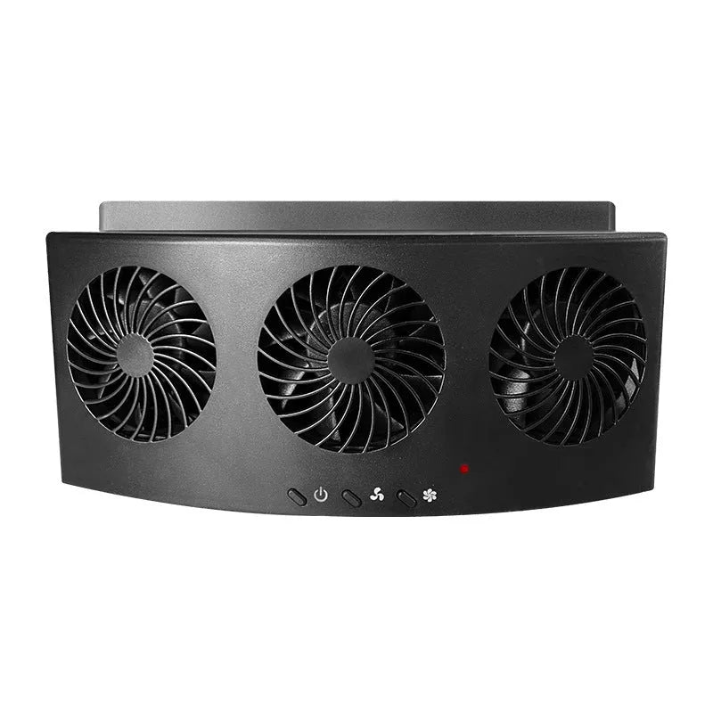 Black and white USB-powered car ventilation fan with 1.5m cable for exhaust odour removal