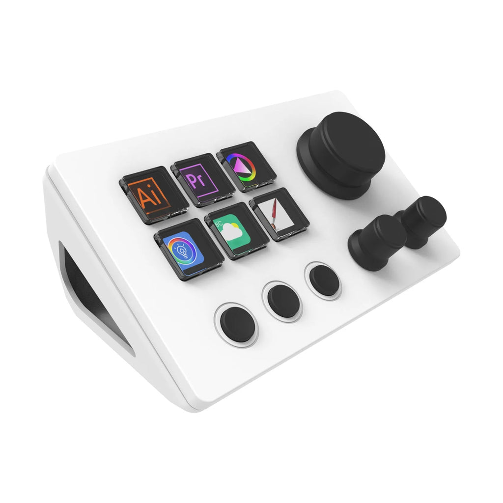 Black silica gel numeric keypad with adjustable bracket and USB cable on desk