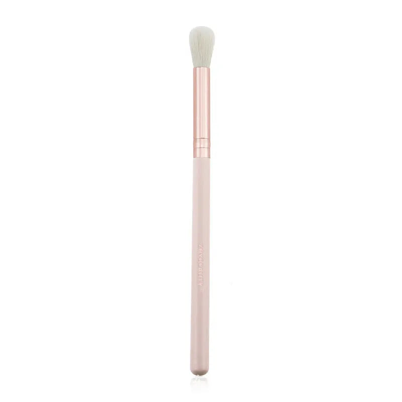26 pink makeup brushes with wooden handles in storage bag for professional face makeup application