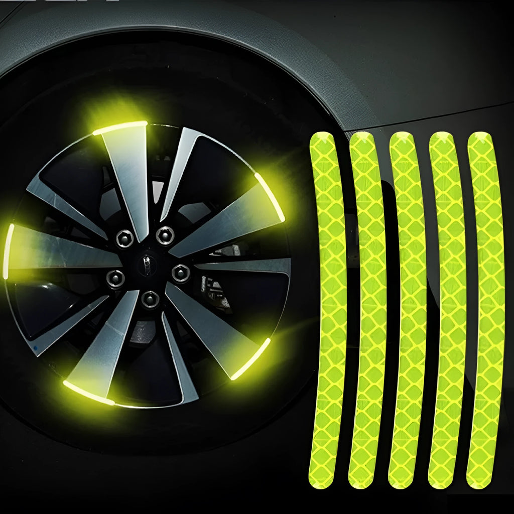 20PCs car wheel hub reflective stickers PVC material arc-shaped design in various colours