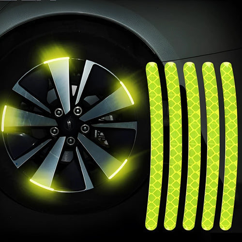20PCs car wheel hub reflective stickers PVC material arc-shaped design in various colours