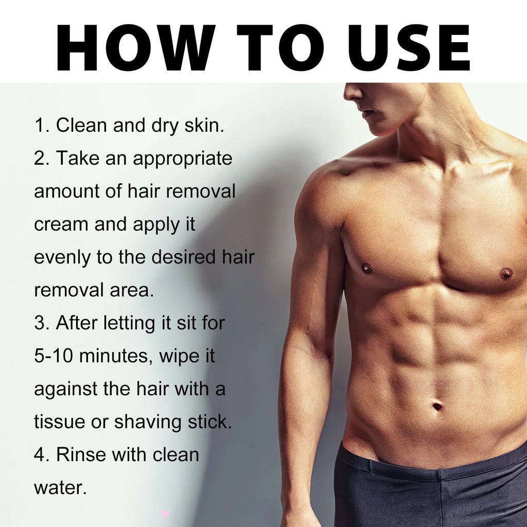 100ml tube of men's mild hair removal cream for beard, armpit, hand and leg body hair