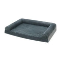 Grey cloth dog kennel for medium to large breeds showing three size options