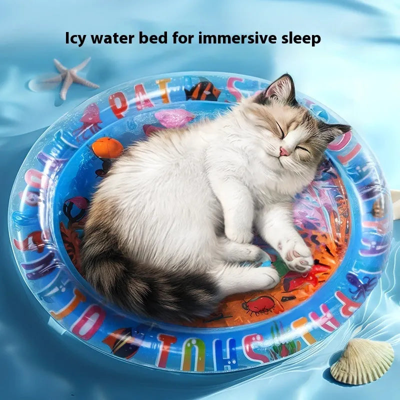 PVC inflatable water cushion pet cooling bed in dolphin design