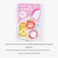 Small animal shaped sticky note pad with 90 pages, showing kitten, puppy and bunny character designs