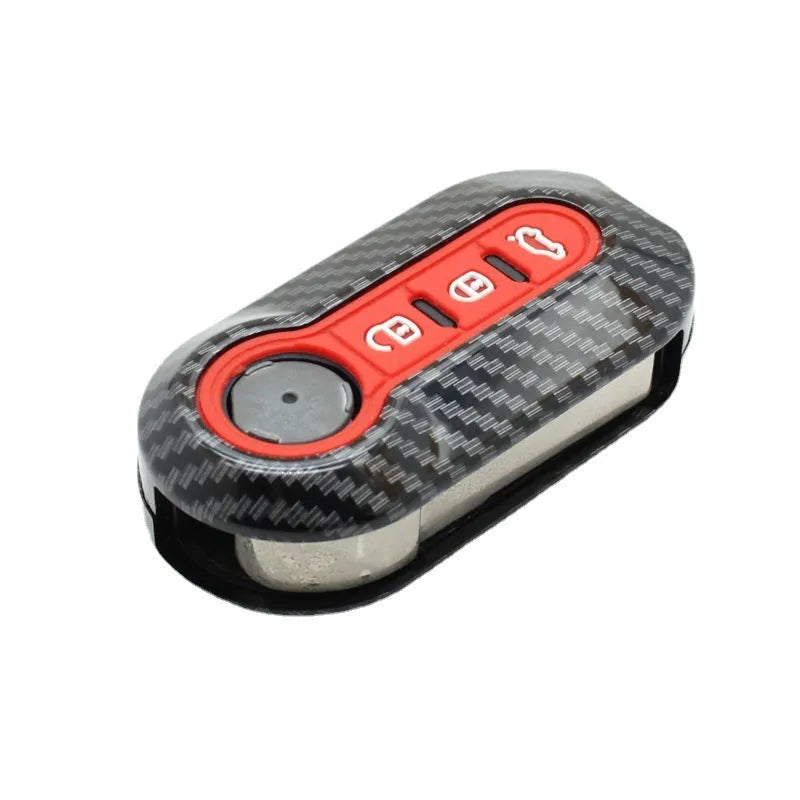 Fiat 500 Boyue Ottimo Viaggio remote key case replacement shell in black, red, or dark blue