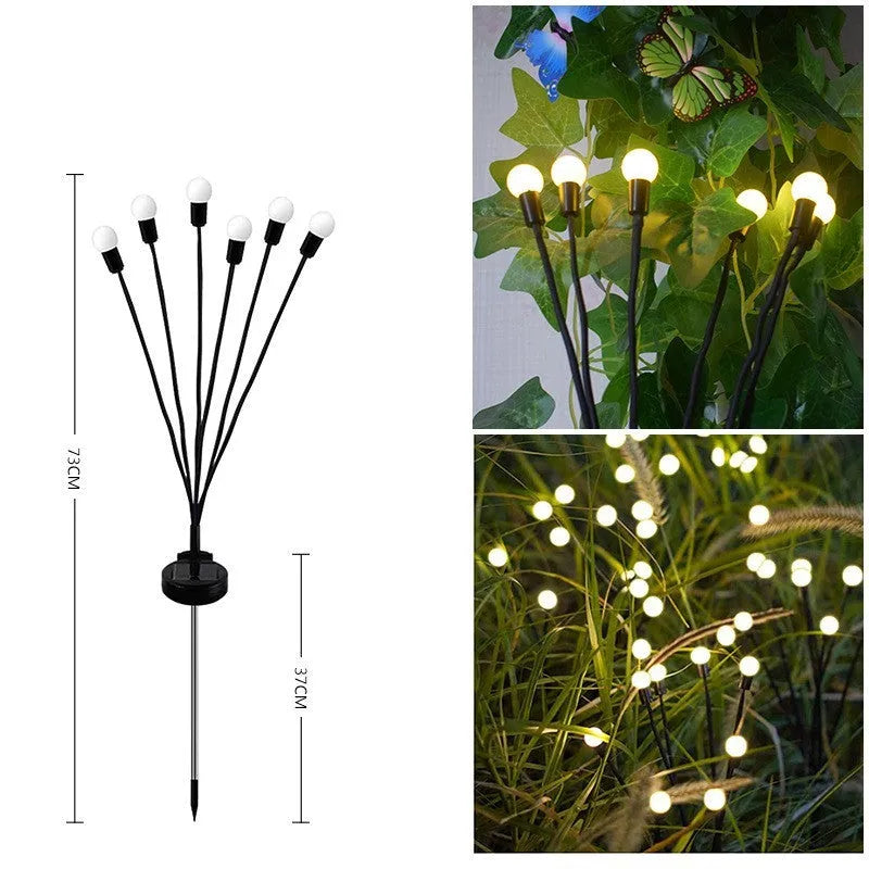 Solar-powered LED ground spike garden light with multiple head cluster options