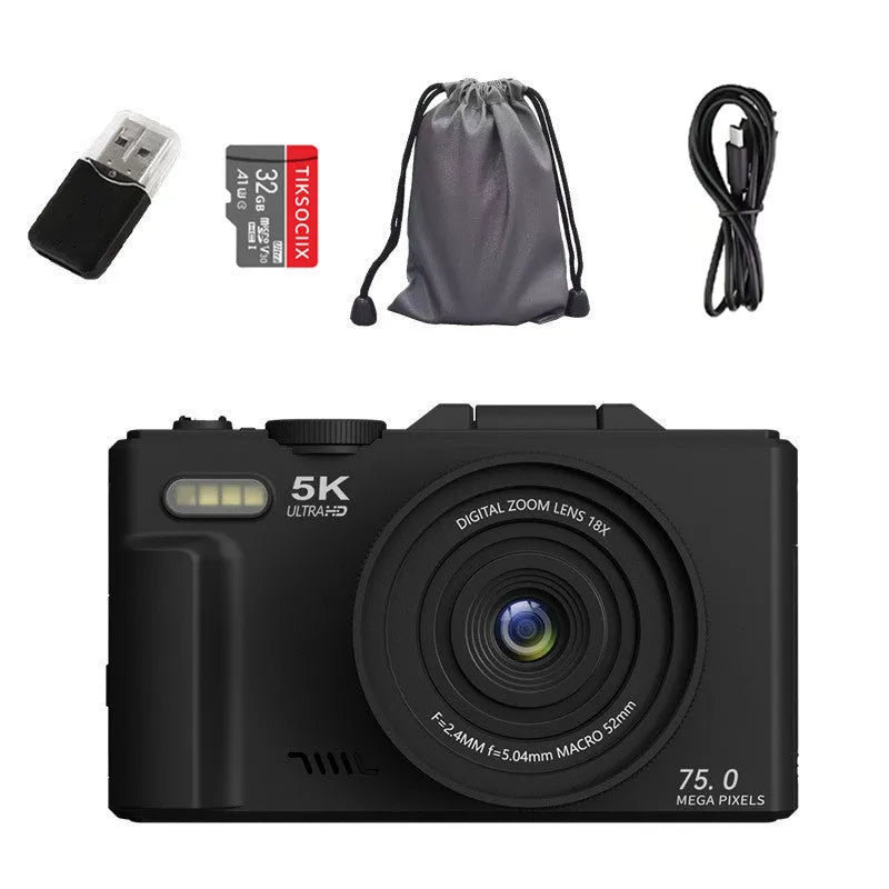 CCD Camera HD Digital Camera with WiFi transmission in black, compact plastic body