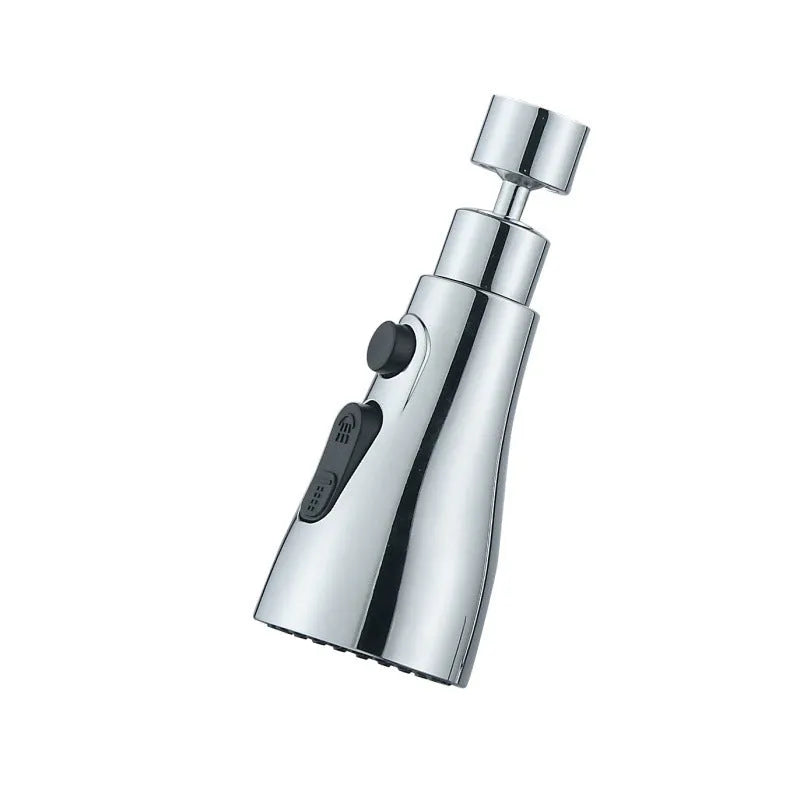 Universal pressurized faucet sprayer in matte black with 360-degree rotating head on a kitchen sink