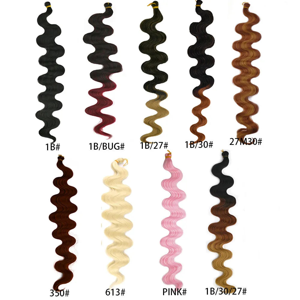 Wine red big wave crochet hair extension measuring 24 inches in length