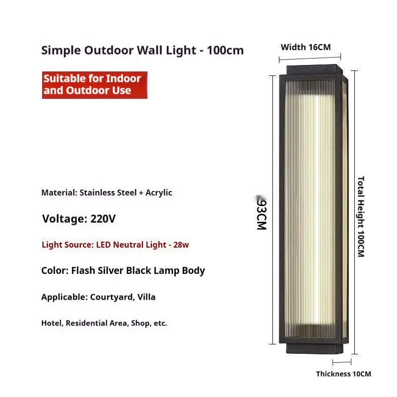 Waterproof stainless steel outdoor wall lamp for courtyard and garden lighting