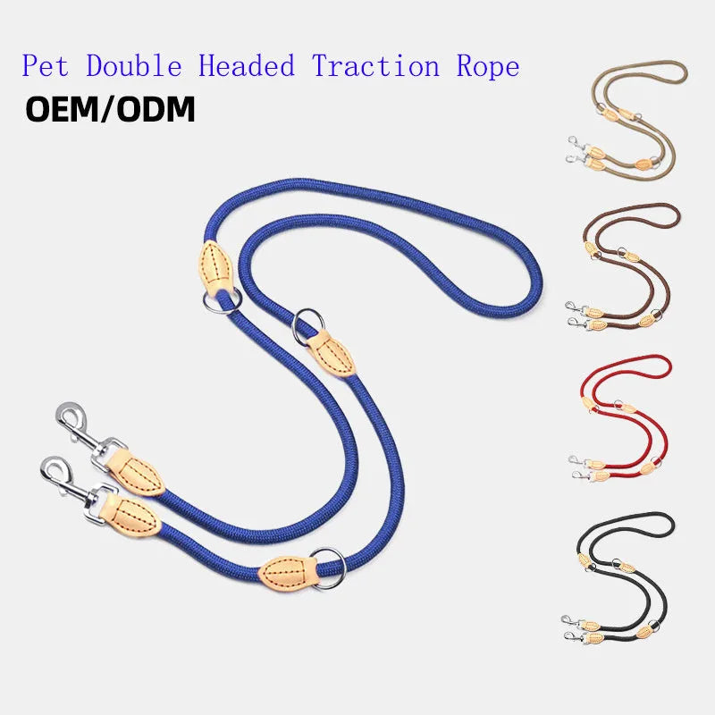 Blast race level training dog leash with black auto-tightening rope collar for secure control