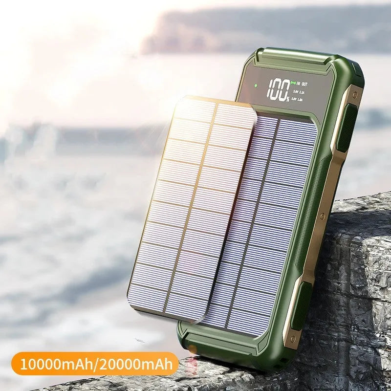 Military grade power bank in black, green or orange colours showing 2.1A ports
