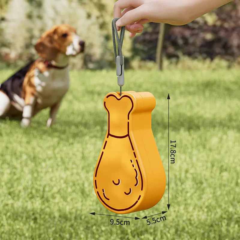 Orange portable 2-in-1 pet water feeder with water bottle and food container, BPA-free