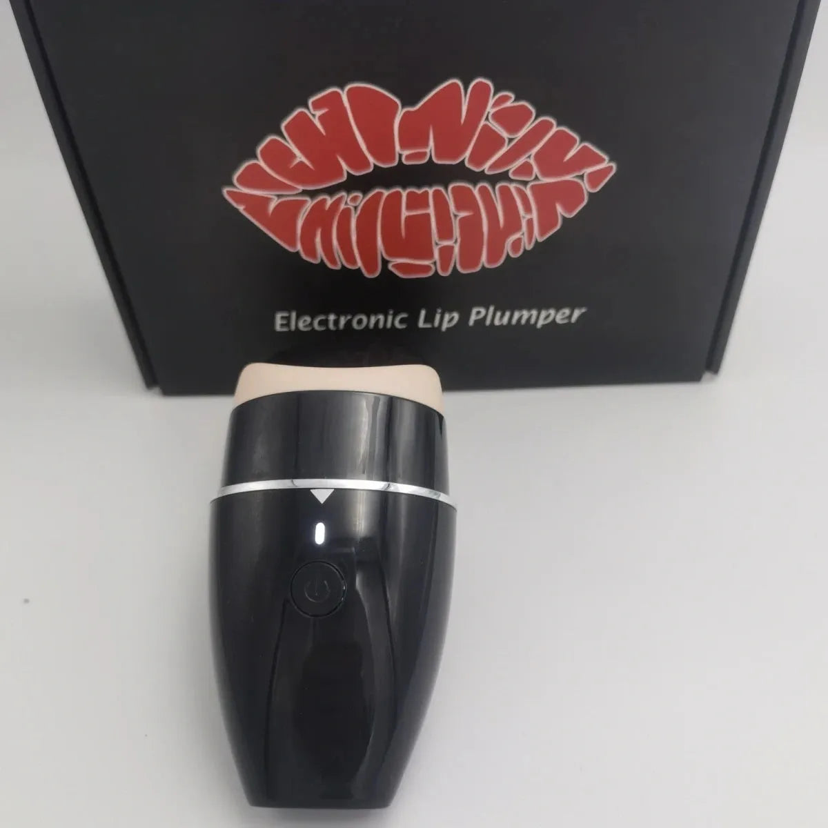 Electric silicone lip plumper device with 3-speed adjustment in black, USB rechargeable