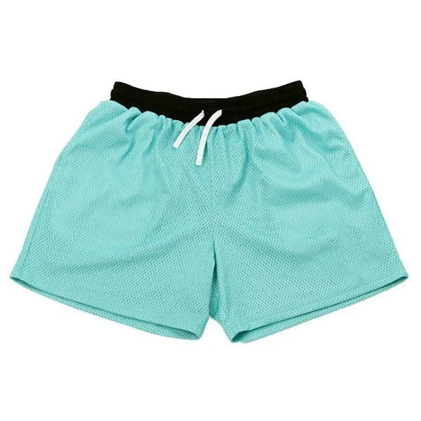Men's mesh quick-dry athletic shorts in black, available for running and summer fitness activities
